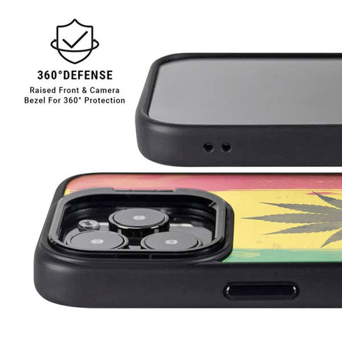 Marijuana Rasta Distressed iPhone 16 Pro Kickstand Case